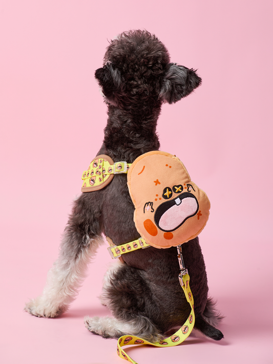 Baked Potato Dog Harness and Leash Bundle - RuaRua's Cozy Duo